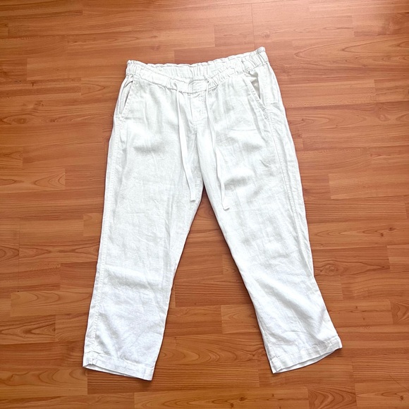 Old Navy Pants - Old Navy Mid Rise Linen Blend Cropped Pants
